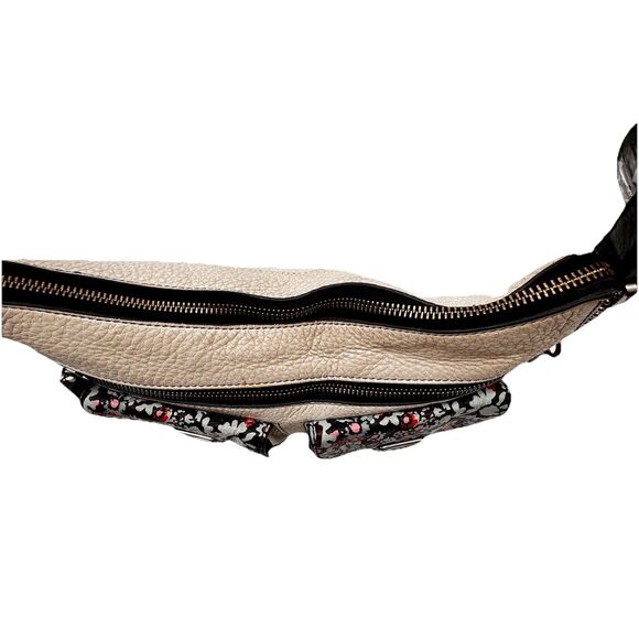 Fossil Off White Multi Color Leather Shoulder Bag Chunky Silver Hardware - Picture 4 of 16